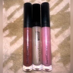 Bareminerals Moxie Plumping Lip Gloss Trio RARE and Discontinued shades 👄✨